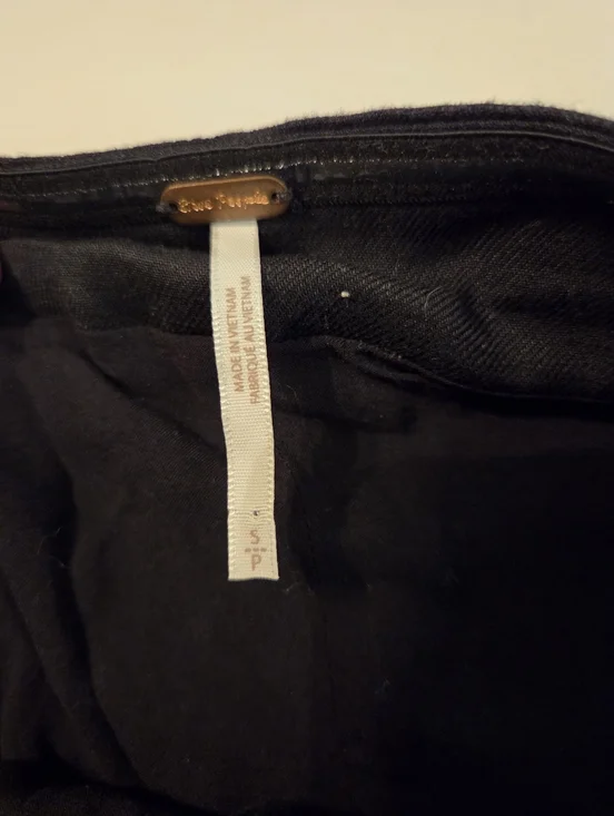 FREE PEOPLE Between Us Black Linen Blend Asymetrical Sweetheart Corset Top SZ S - Picture 8 of 11